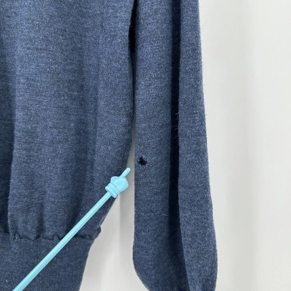 Vintage Pendleton Sweater Mens‎ XL Blue Merino Wool Ribbed Knit Collared Flaw